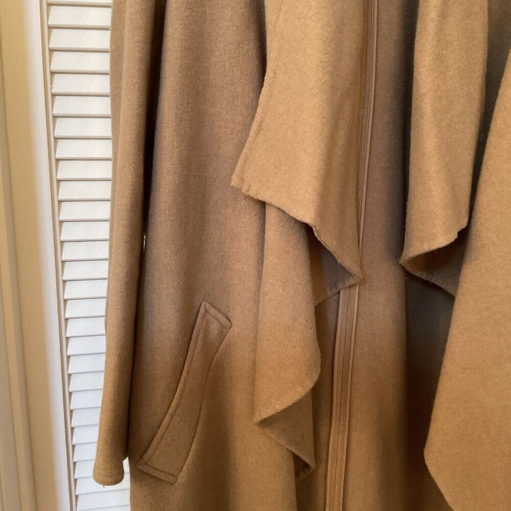 Lauren Ralph Lauren Camel/Tan Open-Front Draped Cape Coat - Picture 4 of 13